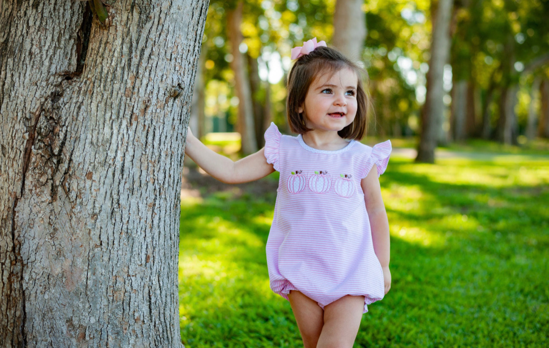 Simply Yours - toddler in pink short sleeve ruffle shirt