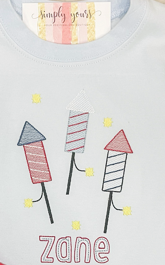 Firecracker Trio Embroidered Shirt