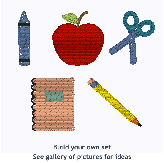 Back To School Build Your Own Sketch School Items Embroidered Shirt