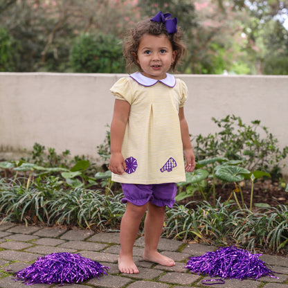 GameDay Pleat Bloomer Set with Appliques Royal Blue