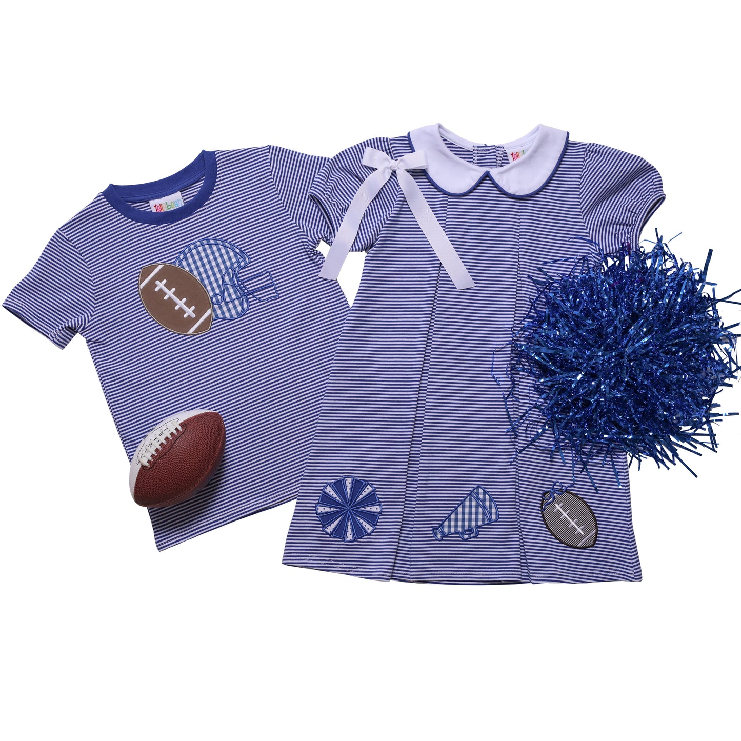 GameDay Pleat Dress with Applique Royal Blue