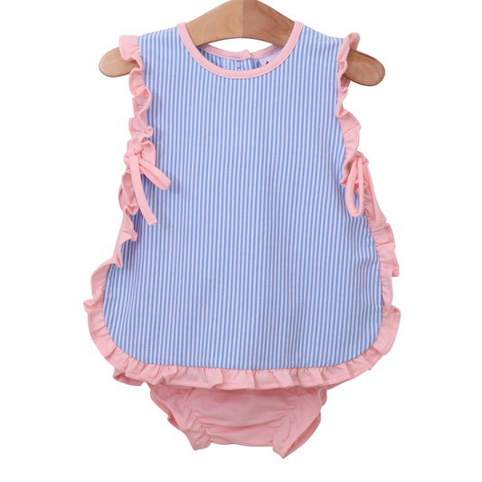 Lou Lou Diaper Set with Ruffles- Girl Summer Bloomer Set