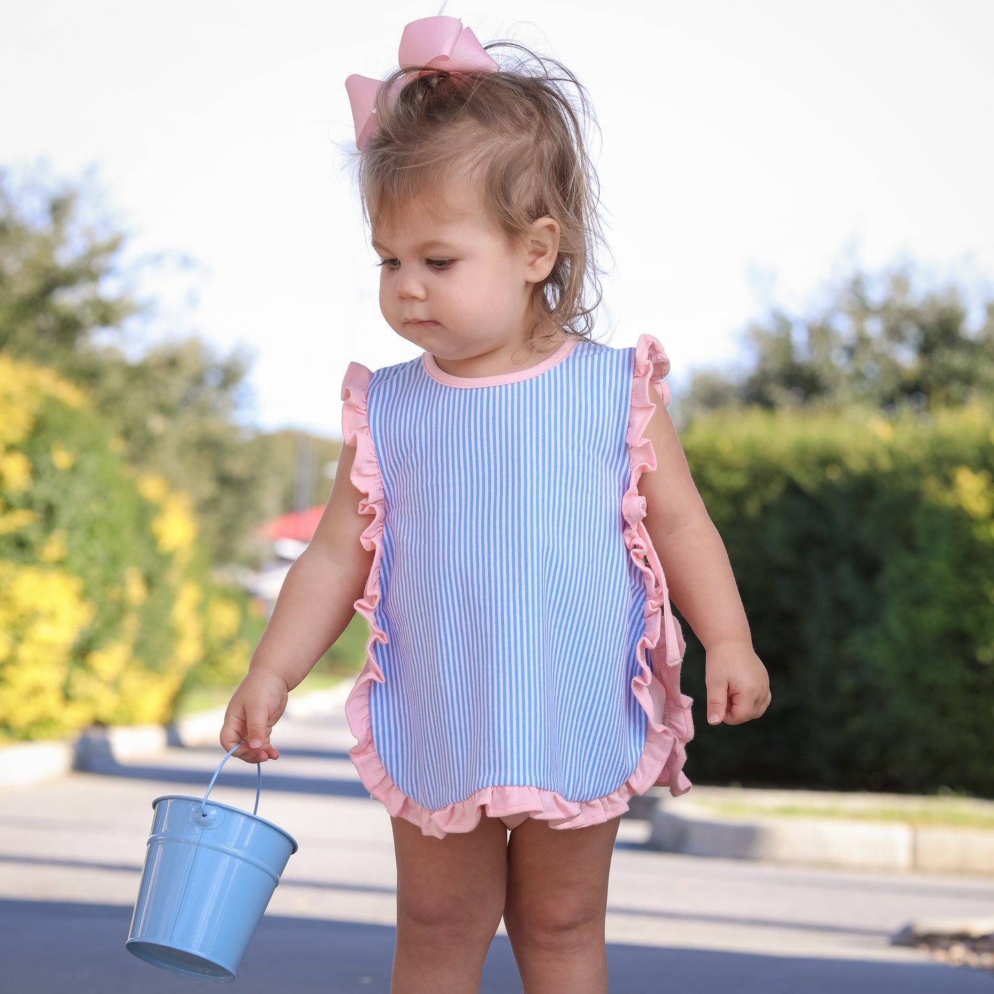 Lou Lou Diaper Set with Ruffles- Girl Summer Bloomer Set