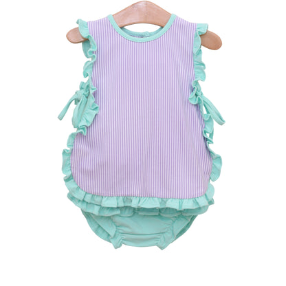 Lou Lou Diaper Set with Ruffles- Girl Summer Bloomer Set