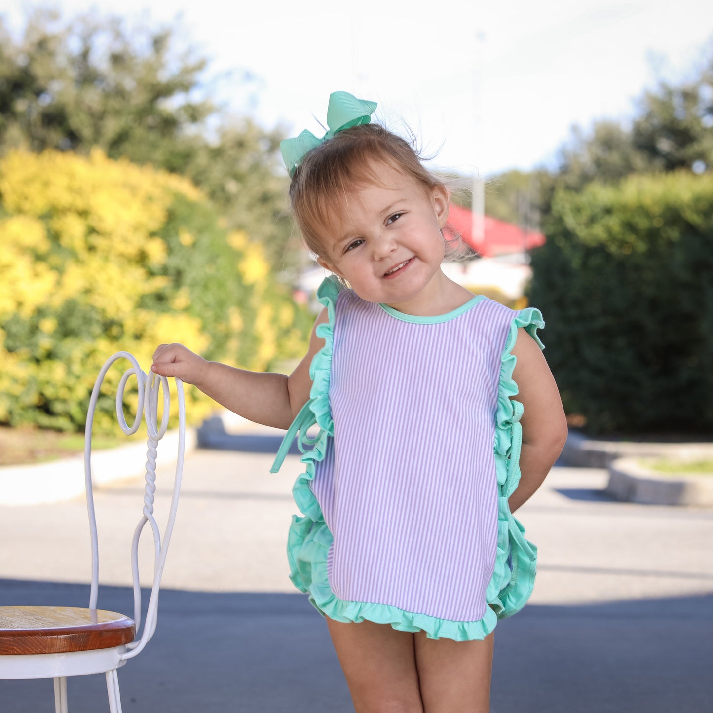 Lou Lou Diaper Set with Ruffles- Girl Summer Bloomer Set