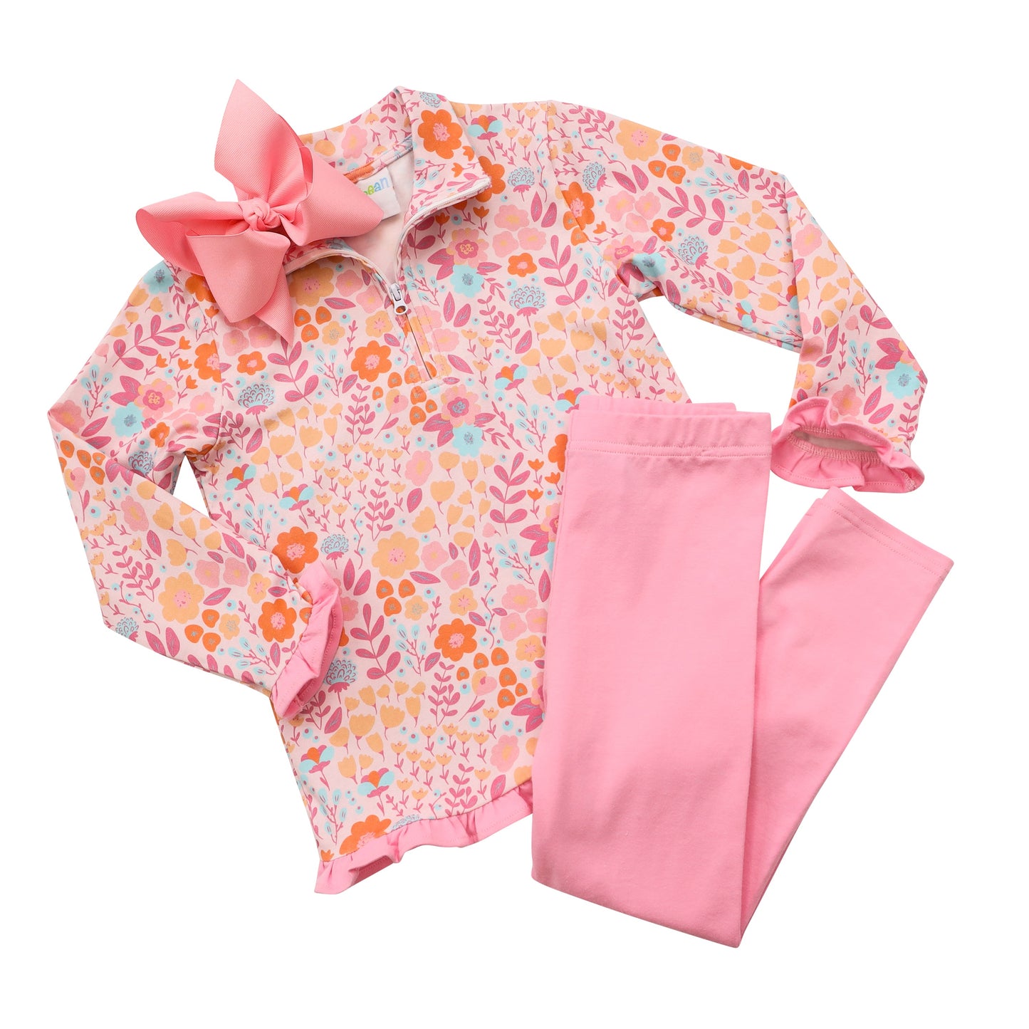 Poppy Floral Ruffle Pullover Pants Set - Children's Floral Pants Set