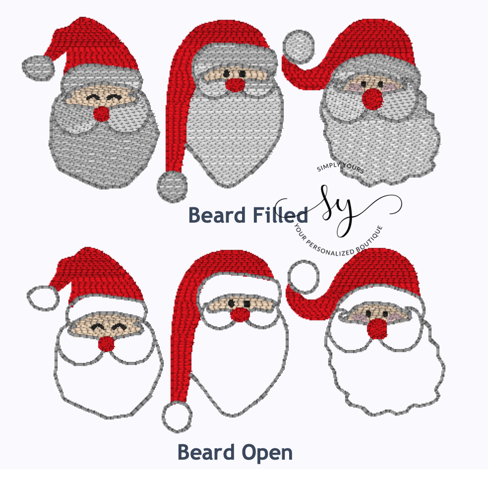 Christmas Santa Trio Sketch Embroidery Design Option