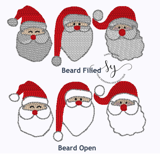 Christmas Santa Trio Sketch Embroidery Design Option