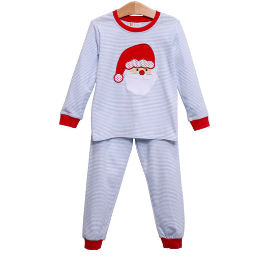 Santa Face (light skin) Applique Embroidery PJ Set- 2023 Christmas PreOrder