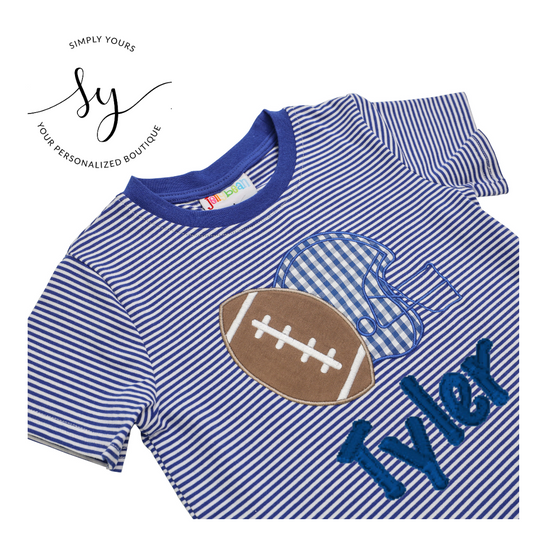 GameDay Football Applique T-Shirt Royal Blue