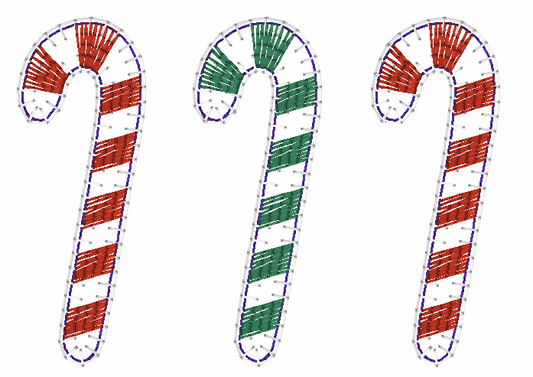 Candy Cane Trio Applique