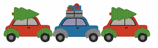 Christmas Car Trio Embroidery Design Option