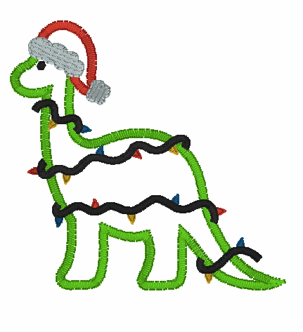 Christmas Dino Applique Design Option