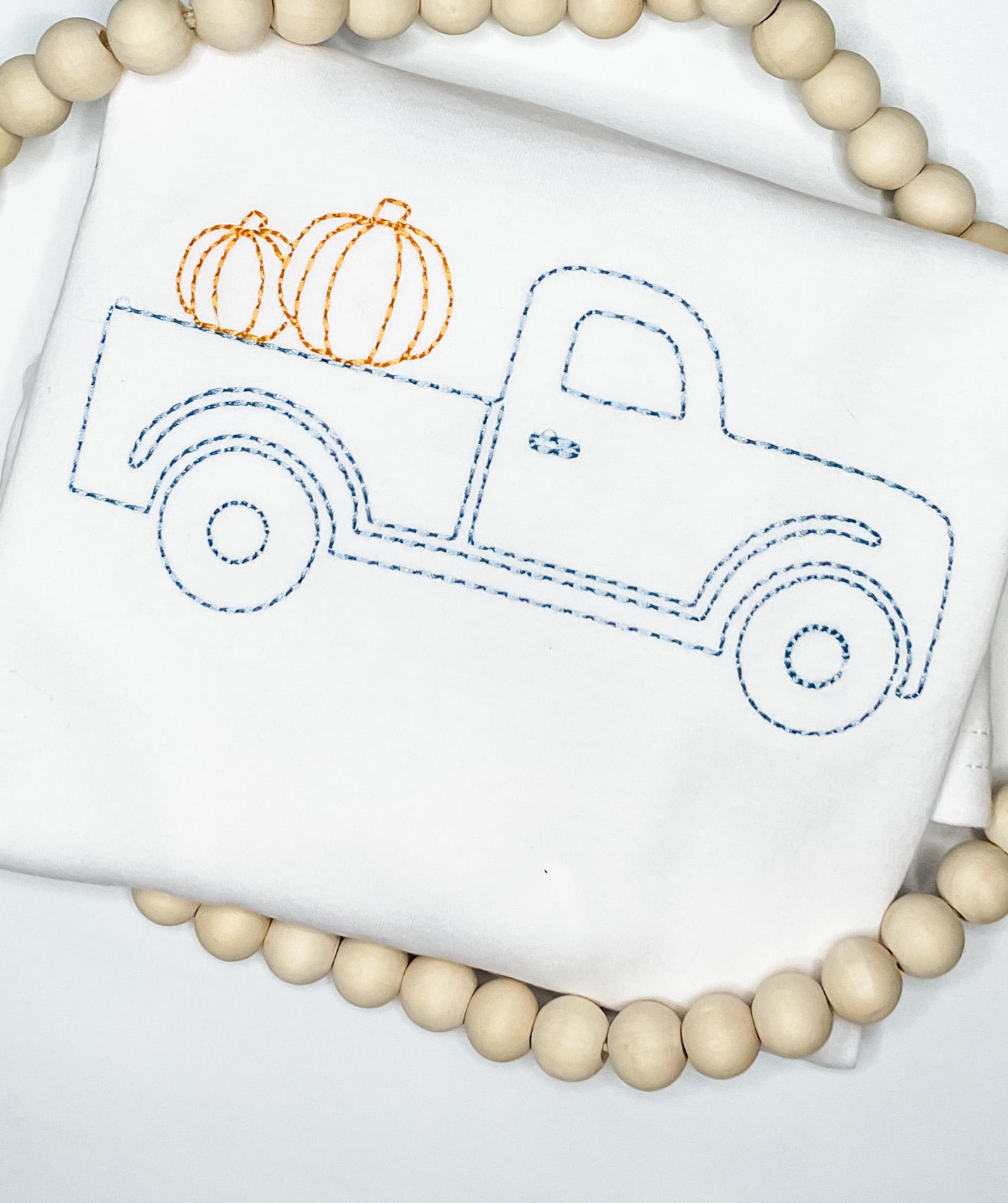 Pick-up Truck with Pumpkin Fall Vintage Embroidered Shirt