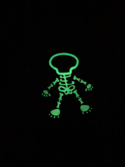 Glow in the Dark Skeleton Appliqued Halloween Orange Shirt Boy or Girl