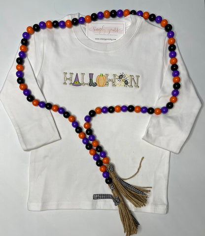 Halloween Bones Embroidered Girl or Boy Shirt