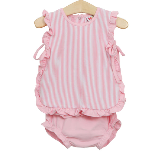 Lou Lou Diaper Set with Ruffles- Girl Summer Bloomer Set